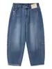 Calça carrot de cintura alta com design desconstruído 2026 outono novo estilo coreano versátil moda jeans lavado perna larga calça comprida
