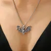 Colar Gótico Caveira Diablo Unissex Liga Retrô Europeu e Americano Pingente de Asas de Morcego Velho Corrente Clavicular