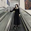 Vestido de pana retro chic con bloques de color para mujer de talla grande, adelgazante y que realza la figura para otoño e invierno, se puede usar como capa base