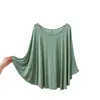 Gordo MM200 kg más gordo suelto talla grande modal camiseta interior manga larga fina ropa de casa manga murciélago camiseta para mujer