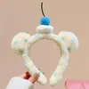 Linda diadema de felpa de dibujos animados para mujer, especialmente diseñada para lavarse la cara y aplicar mascarillas faciales, diadema de corona alta, lista para fotos, crea una atmósfera elegante