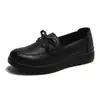 Venta caliente transfronteriza primavera y otoño nuevo estilo mocasines talla grande fondo plano microfibra cuero cuero suave zapatos slip-on trabajo negro casual