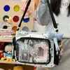 Bolsa transversal transparente de grande capacidade para uso transfronteiriço, nova moda outono 2026, versátil bolsa transversal, bolsa de ombro e bolsa de compras de renda