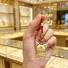 Ouro puro 999 traz riqueza e boa sorte, chaveiro de cavalo pequeno, alça de celular, pingente de bolsa, atacado de presentes