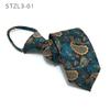 Vestido sin corbata Etiqueta negra Camisa de negocios coreana para hombre Versión estrecha de 7 cm Trabajo Corbata con cremallera Seguridad