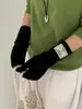 Novas Luvas sem Dedos de Tecido Tricô Atmosférico Estilo Coreano para Mulheres, Outono e Inverno, Toque Quente, à Prova de Frio