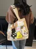 Bolsa de Lona para Mujer, Estilo Coreano, Estilo Perezoso, Bolso Cruzado de Gran Capacidad, Mochila Versátil Casual para Estudiantes, Bolso de Hombro para Viajero