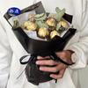 Porta flores de chocolate transparente con tapa, Taza de chocolate, Suministros de plástico para floristería del Día de San Valentín, Materiales de empaque para flores de ramo