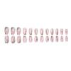 Uñas postizas de estilo elegante fresco y elegante, pieza de uña espejo mágico flash dorado blanco pieza doble removible pieza de uña postiza al por mayor