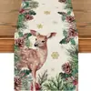 Novo Caminho de Mesa Temático de Natal Estampa de Boneco de Neve Toalha de Mesa de Linho para Mesa de Jantar Mesa de Centro Mesa de Entrada Toalha de Mesa Festiva