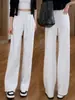 Pantalones de yoga para mujer, de cintura alta, engrosados, pierna ancha, estilo otoño e invierno, corte holgado, caída suave, versión estrecha, forro de borrego, pantalones deportivos de chándal para fitness
