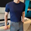 Nueva Camiseta de Algodón de Alta Calidad para Hombre, Manga Corta, Color Sólido, 10 Colores, Corte Delgado, Cuello Redondo, Camiseta Básica para Hombre, Verano 2026