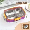 Fiambrera dividida de acero inoxidable 304 de gran capacidad para estudiantes, fiambrera para la cafetería de trabajadores de oficina, fiambrera de frutas