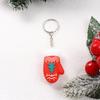 Llavero navideño de dibujos animados llavero de calcetines navideños adornos para coche, mochila escolar colgante de guantes navideños