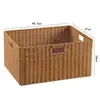 Cesta de almacenamiento de armario nórdico, caja de almacenamiento tejida, cesta organizadora simple para sala de estar, tejido de imitación de ratán