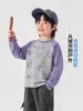 Camiseta Europea Derecha para Niño Otoño Top para Bebé Manga Larga Estilo Primavera Otoño Ropa para Niño Otoño Nuevo Ropa Infantil de Moda
