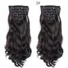 Extensões de Cabelo Femininas Europeias e Americanas Tipo Presilha Bb, Conjunto de Sete Peças, Extensões de Cabelo Longo Cacheado Ondulado Grande, Perucas de Extensões de Cabelo Cacheado Longo Naturais Invisíveis