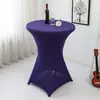 Capa de Mesa Alta Cor Sólida Transfronteiriça Toalha de Mesa para Banquete de Bar Capa de Mesa Redonda para Coquetel Toalha de Mesa Branca Elástica Resistente ao Desgaste