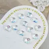 Moderna Nueva Decoración de Uñas Sal Marina Cristalina Pedrería Transparente Fondo Irregular Puntiagudo Aurora Iridiscente Corazón Torcido Decoraciones para Uñas