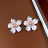 Set de Pendientes y Collar de Flor con Goteo de Aceite Vintage, Cadena Versátil Retro para Suéter, Set de Joyería Elegante de Lujo Ligero