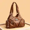 Bolsa de Motocicleta de Cuero Suave Retro Transfronteriza Nueva Bolso Cruzado de Hombro de Moda Europea y Americana Stock Calidad Amazon Bolso para Mujer