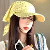 Chapéu Lenço de Amarrar Estilo Coreano para Mulheres, Proteção Solar de Verão, Lenço Triângulo Estilo Pastoral Xadrez, Boné de Baseball, Transfronteiriço