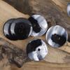 Botão de resina preto marrom com padrão de concha imitação de dois furos para camisa, cardigã de suéter branco, fivela de casaco corta-vento
