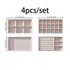 [Fabricante Original] Caja de Almacenamiento de Joyas de Terciopelo de Gran Capacidad con Bandeja Divisoria de Cajón Caja de Joyas