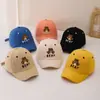 Gorra de Béisbol de Primavera para Niños de 1 a 6 Años con Diseño de Oso Bordado de Dibujos Animados, Adecuada para Niñas y Niños, Tela de Algodón, Gorra de Visera
