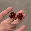 Pendientes Únicos de Cuentas Rojo Fuegos Artificiales Año Nuevo Año Nuevo Chino Otoño e Invierno Lujo Ligero Sensación de Alta Gama 2024 Nuevos Pendientes Explosivos para Mujer