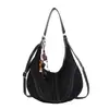 Bolsa de Ombro Única Vintage Fosca de Nicho Textura de Alta Qualidade Patchwork de Camurça Bolsa Meia-Lua Minimalista Tendência Moda Bolsa Transversal