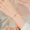Pulseira Quadrada de Pão Quadrada de Açúcar Zircônia Joia de Mão de Nicho de Luxo Leve Joias de Prata Esterlina 925 Joia de Mão da Moda Transfronteiriça para Mulheres Sensação de Alto Padrão