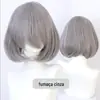 Peruca para Cosplay de Personagem, Estilo Bob com Cachos para Dentro, Estilo de Cabelo Curto de 35cm, Franja Pode Ser Facilmente Transformada em Franja Lisa, Volumosa