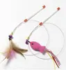 Palo Juguete para Gatos, Juguete para Mascotas, Duradero y Resistente a Mordidas, con Cascabel y Plumas, Herramienta de Entretenimiento para Gatos, Varilla Larga de Acero para Mascotas