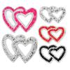 Resina Colorida Pedrería Doble Corazón Forma de Corazón Patrón de Diamantes Calientes Ropa de Moda Cristal Imagen Caliente Accesorios para Zapatos y Sombreros Al Por Mayor