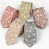 Gravata Estreita Masculina Estilo Coreano Feminino 6cm Moda Casual Floral Algodão Fina Gravata Tendência Estilo Universitário
