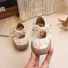Zapatos de Cuero para Niños Primavera/Otoño Mary Janes Zapatos para Bebé Niña Zapatos de Princesa Florales con Lazo Zapatos Planos para Niñas