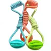 Juguete de Correa para Perro Mascota, Elástico Interactivo, Dispensador de Premios, Pelota de Rugby, Juguete para Aliviar el Aburrimiento para Teddy y Corgi, Cuerda Nudosa Resistente para Masticar, Suministros para Mascotas