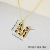 Europa y Estados Unidos venta caliente transfronteriza collar con colgante de 26 letras inglesas cobre microincrustado circonita accesorios diy colgante al por mayor