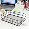 Cesta de Armazenamento de Ferro Estilo Simples e Luxuoso, Cesta de Armazenamento de Metal com Fundo de Tela para Mesa, Cesta de Armazenamento de Metal Criativa