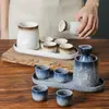 Juego de Cerámica Estilo Japonés para Sake con Calentador, Vasos para Shochu, Vino Blanco, Vino Amarillo, Licores y Decantador