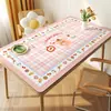 Mantel de mesa de comedor estilo caricatura, lavable, impermeable, a prueba de aceite, protector de mesa, nuevo modelo 2025, lujo ligero, sensación de alta gama, mantel para mesa de centro