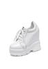 Zapatos para Mujer de 14cm 2020 Primavera Nuevos Coreanos Piel Genuina Viaje Casual Tenis Celebridad de Internet para Mujer Zapatos de Plataforma Torre