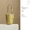 Bolsa de armazenamento para conjunto de chá de algodão trançado estilo chinês tradicional e bule, bolsa de viagem portátil espessada, bolsa para sachê de chá de xícara de mestre de tamanho grande para cerimônias de chá