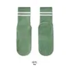 Calcetines Largos de Yoga Pilates para Mujer, Calcetines Deportivos Fitness Antideslizantes de Doble Barra, Calcetines de Algodón Peinado con Puntos para Ejercicio en el Suelo