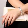 Pulsera de Plata 999 Hecha a Mano Grabada Pulsera de Plata para Mujer con Abertura Qiulian Vintage Anticuada