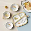Louça Infantil de Capivara com Aparência de Alta Qualidade, Suplemento Alimentar para Bebês, Desenho Animado Fofo, Tigela de Alimentação Resistente a Quedas e Antiescaldante, Prato de Jantar de Melamina