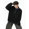 En stock: Otoño 2026 nuevo algodón chino de peso pesado 380g sudadera vintage con bordado especial de manga larga W6105