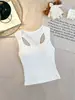 Nuevo top sin mangas de estilo 'hot girl' con cuello cuadrado para mujer con copas, corte ajustado, camisola deportiva con hermoso diseño en la espalda, top interior