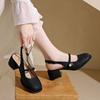 Sandalias de Mujer Verano 2025 Estilo Nuevo Tacón Grueso para Combinar con Faldas Estilo Hada Tacones Altos Mary Jane Cerrados Suaves Zapatos para Dama de Honor